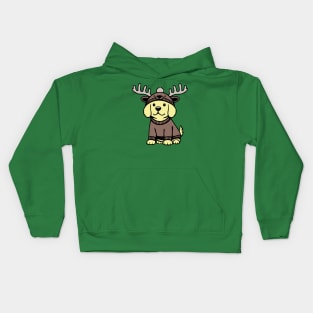 Puppy Reindeer Kids Hoodie